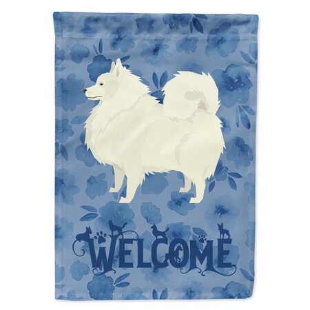 Carolines Treasures 28 x 0.01 x 40 in. Spitz Welcome Flag Canvas House Size CK6269CHF